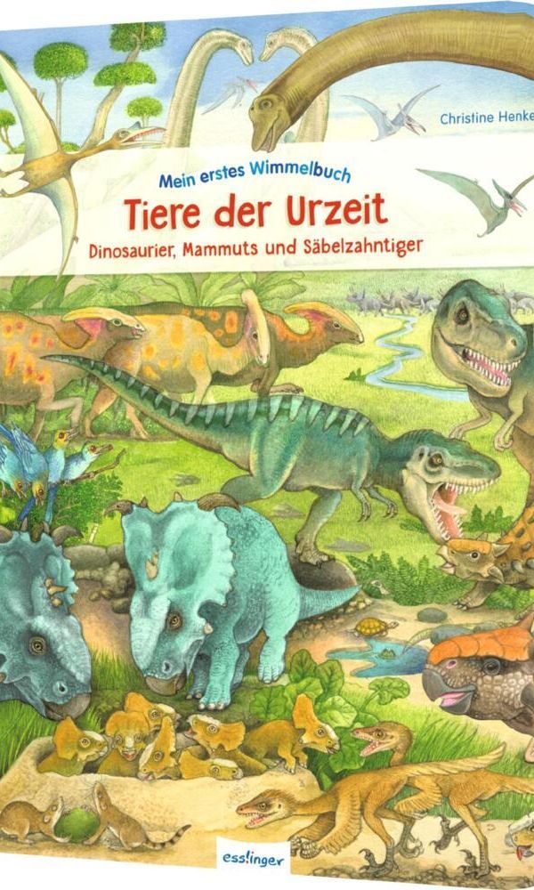 buechlade_hochdorf_mein_erstes_wimmelbuch_christine_henkel_tiere_der_urzeit_dinosaurier_mammuts_und_säbelzahntiger_esslinger_verlag_2024